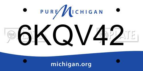 6KQV42 Michigan License Plate