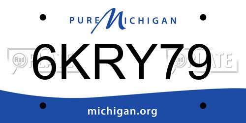 6KRY79 Michigan License Plate