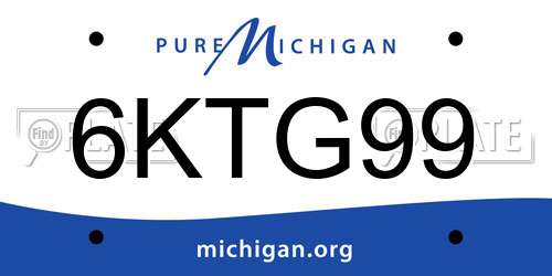 6KTG99 Michigan License Plate