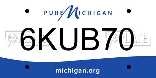 6KUB70 Michigan License Plate