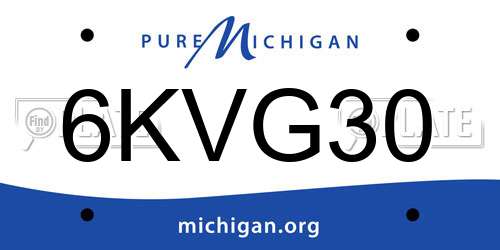 6KVG30 Michigan License Plate