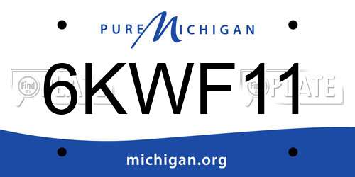 6KWF11 Michigan License Plate