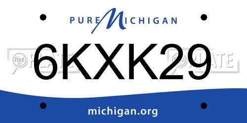 6KXK29 Michigan License Plate
