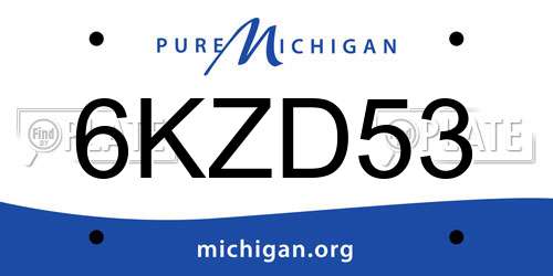 6KZD53 Michigan License Plate