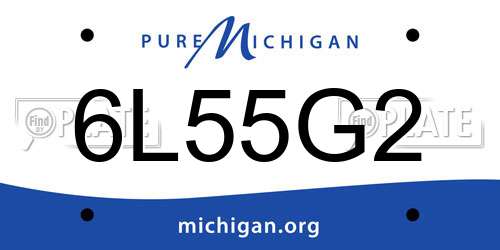 6L55G2 Michigan License Plate