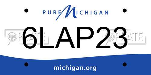 6LAP23 Michigan License Plate