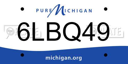 6LBQ49 Michigan License Plate