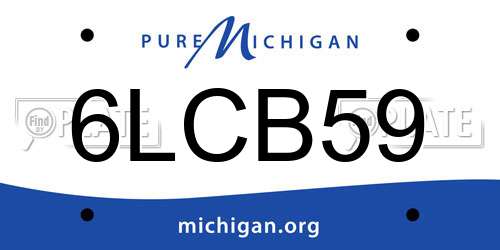 6LCB59 Michigan License Plate