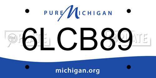 6LCB89 Michigan License Plate