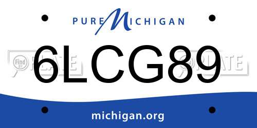 6LCG89 Michigan License Plate