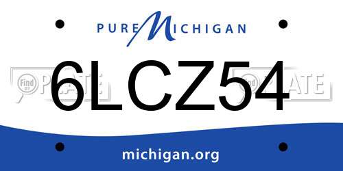 6LCZ54 Michigan License Plate