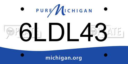 6LDL43 Michigan License Plate