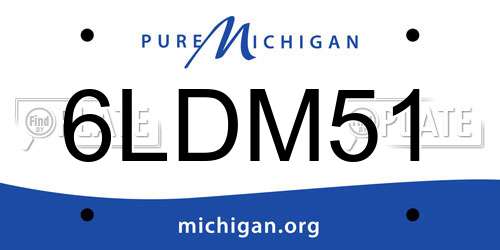 6LDM51 Michigan License Plate