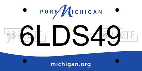 6LDS49 Michigan License Plate