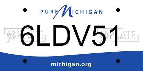 6LDV51 Michigan License Plate