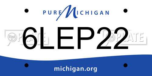 6LEP22 Michigan License Plate