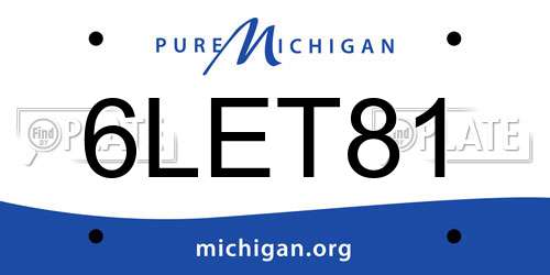 6LET81 Michigan License Plate