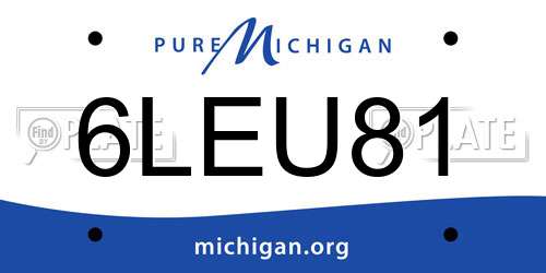 6LEU81 Michigan License Plate