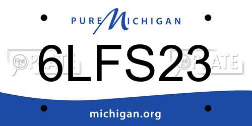 6LFS23 Michigan License Plate