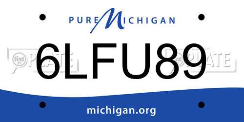 6LFU89 Michigan License Plate