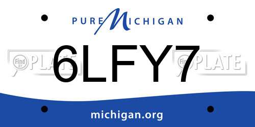 6LFY7 Michigan License Plate