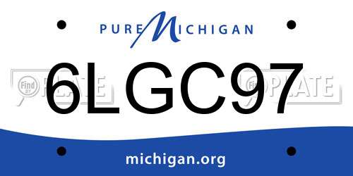 6LGC97 Michigan License Plate