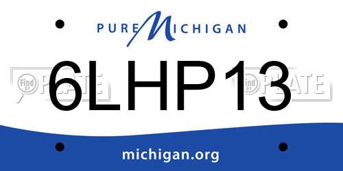 6LHP13 Michigan License Plate