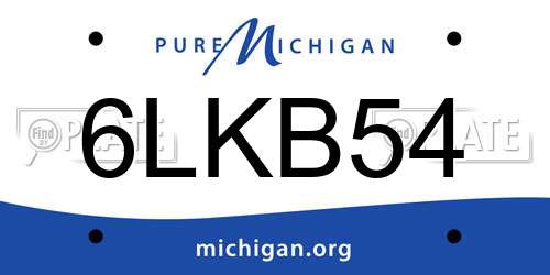 6LKB54 Michigan License Plate