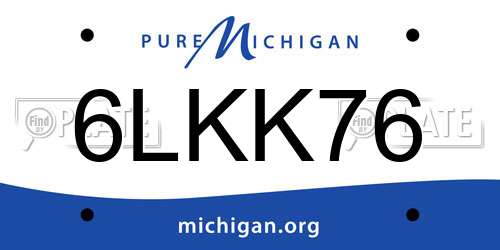 6LKK76 Michigan License Plate
