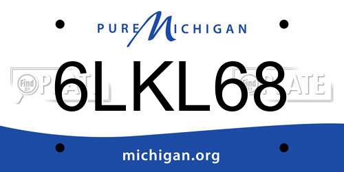6LKL68 Michigan License Plate