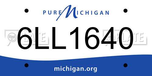 6LL1640 Michigan License Plate
