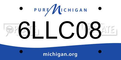 6LLC08 Michigan License Plate