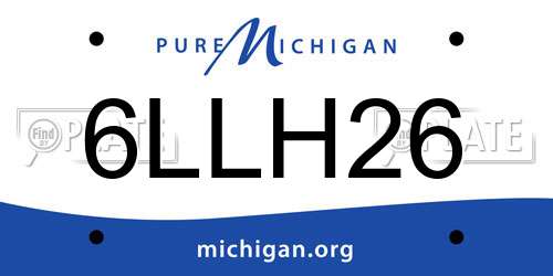 6LLH26 Michigan License Plate