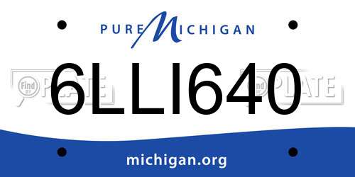 6LLI640 Michigan License Plate