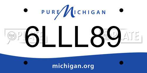 6LLL89 Michigan License Plate