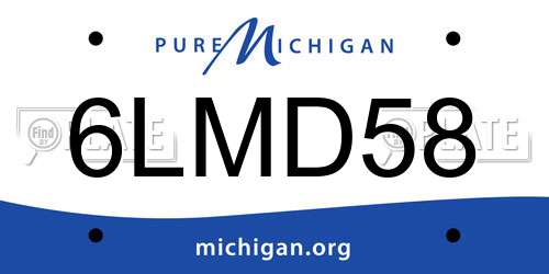 6LMD58 Michigan License Plate