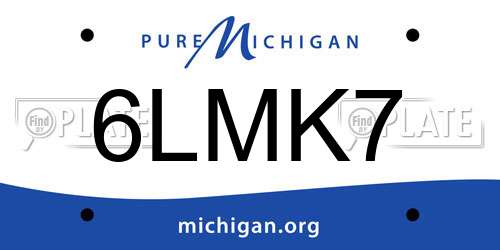 6LMK7 Michigan License Plate