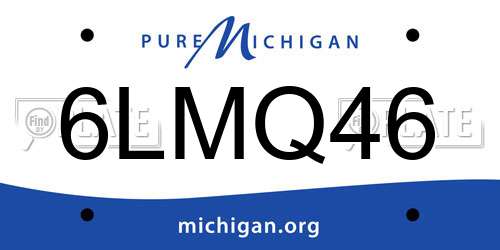 6LMQ46 Michigan License Plate