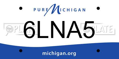 6LNA5 Michigan License Plate