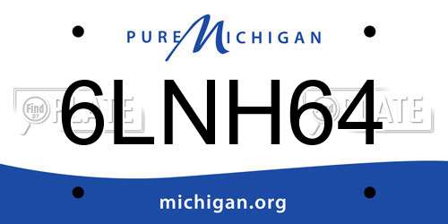 6LNH64 Michigan License Plate