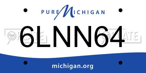 6LNN64 Michigan License Plate