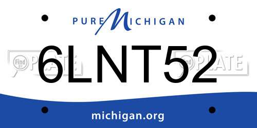 6LNT52 Michigan License Plate