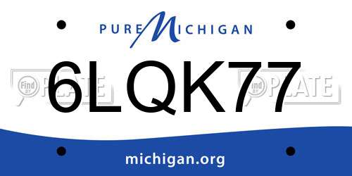 6LQK77 Michigan License Plate