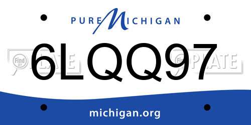 6LQQ97 Michigan License Plate
