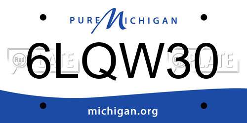 6LQW30 Michigan License Plate