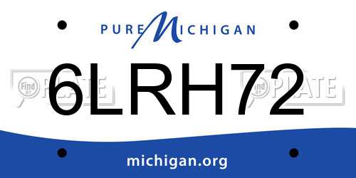 6LRH72 Michigan License Plate