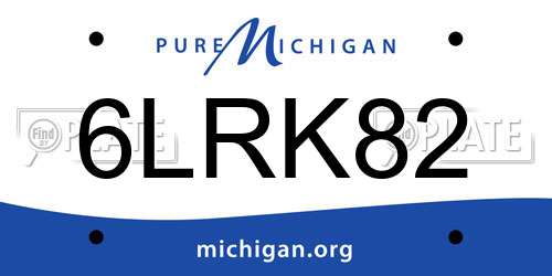 6LRK82 Michigan License Plate