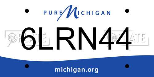6LRN44 Michigan License Plate