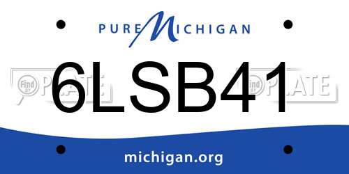 6LSB41 Michigan License Plate