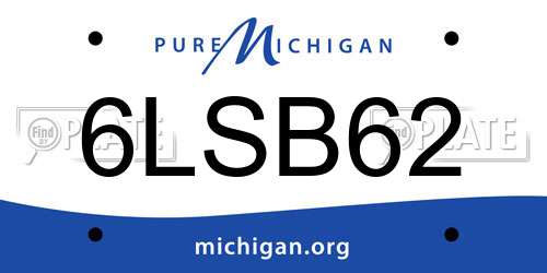 6LSB62 Michigan License Plate